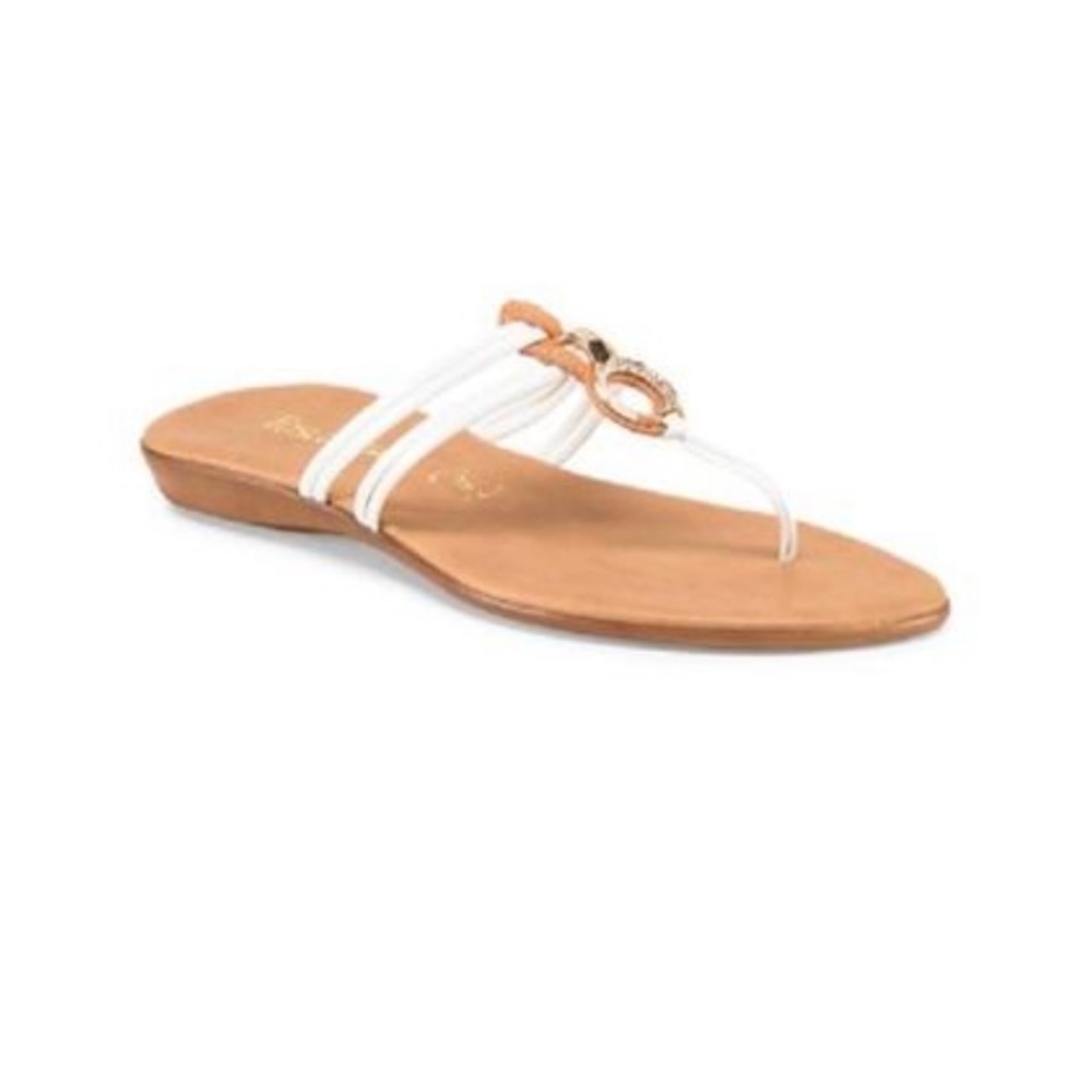 White flip flop with a little bling
